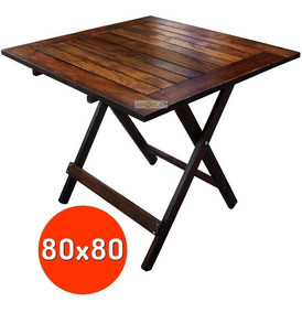 De Mesa Jardín Madera Exterior Bar Plegable 80x80 Barnizada AjcRLqS354