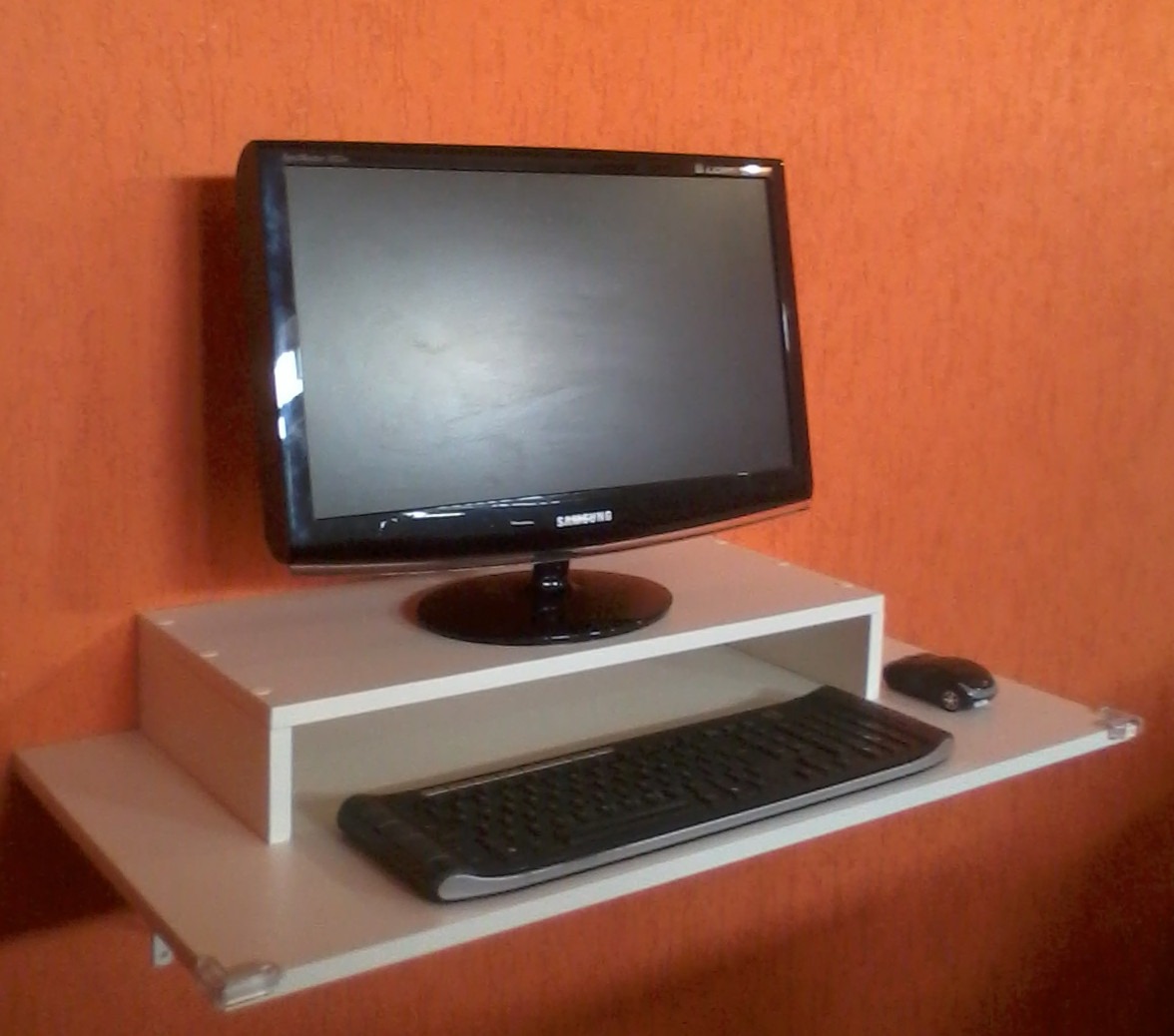 Mesa De Parede 90c X 41l + Suporte P Monitor computador R$ 74,99 em Mercado Livre Mesa Pc Parede ~ Mesa De Parede 90c X 41l + Suporte P Monitor computador R$ 74,99 em Mercado Livre