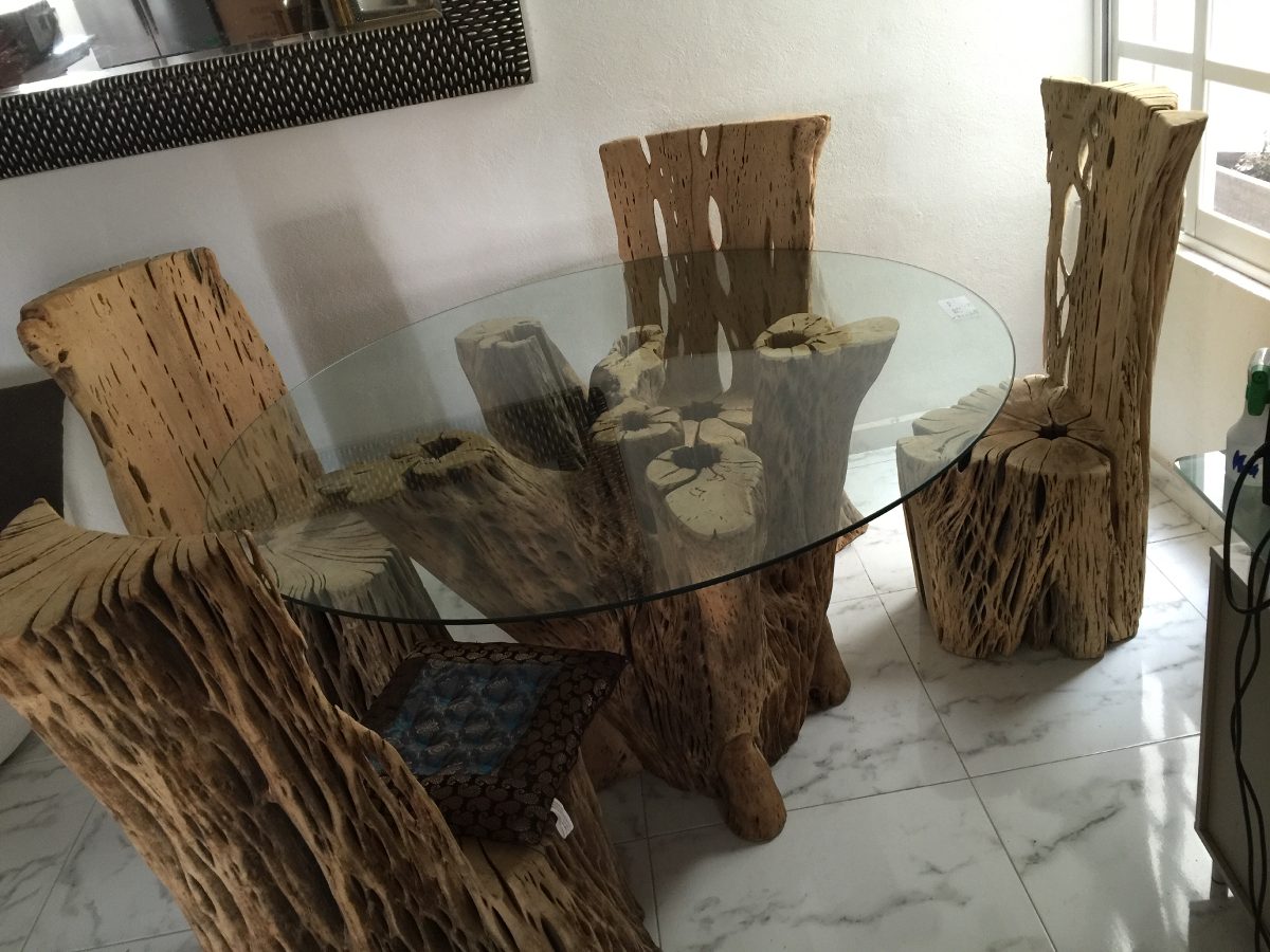 Mesa De Raiz De Arvore Mesa De Raíz De Cactus Con Cubierta De Cristal De 10mm. - $ 12,000.00