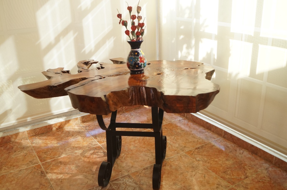 Mesa De Raiz De Arvore Mesa De Raíz De Cedro Con Base De Herreria - $ 9,800.00 en Mercado Libre