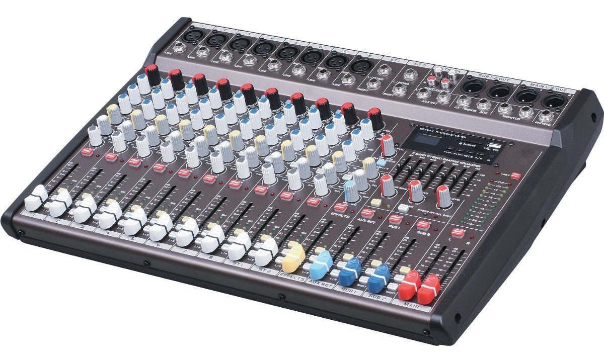 Mesa De Som Profissional Audio Mixer 10ch M210 + Phantom