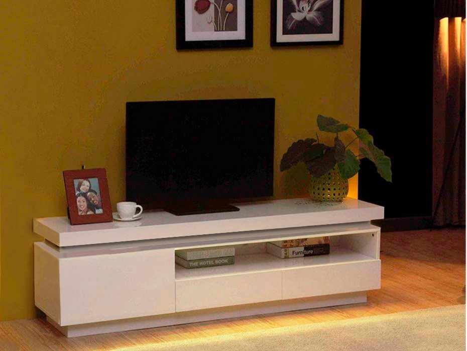 Mesa de televisión moderna en madera lacada ref: emerson ...