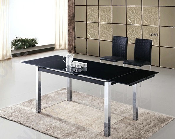 Mesa De Vidrio Negro Extensible Comedor Rectangular Outlet ... Mesa De Vidrio Negro Extensible Comedor Rectangular Outlet ...