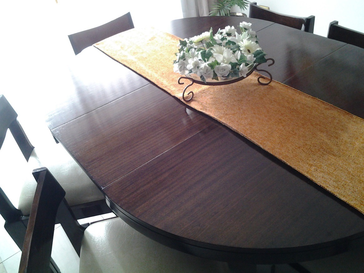 Mesa Extensible De Madera De Nogal Con 6 Sillas Para Comedor ... Mesa Extensible De Madera De Nogal Con 6 Sillas Para Comedor ...