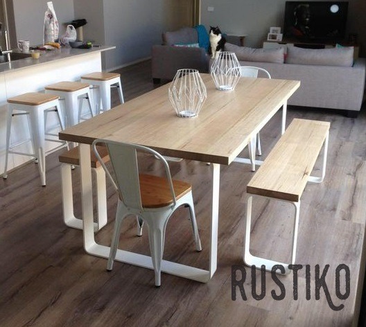 Mesa Living Comedor Madera Hierro Bancos Industrial Juego - $ 35.000 ... Mesa Living Comedor Madera Hierro Bancos Industrial Juego - $ 35.000 ...