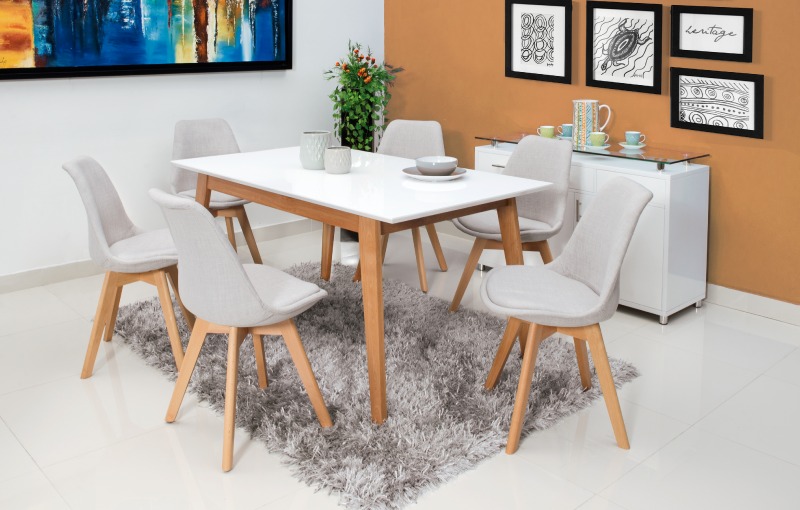 Mesa Moderna Comedor De 6 Puestos Blanco Natural. Fidenza ... Mesa Moderna Comedor De 6 Puestos Blanco Natural. Fidenza ...