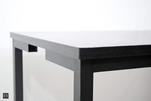Mesa para 4 personas acero madera mueble diseño moderno ... Mesa rectangular acero moderna