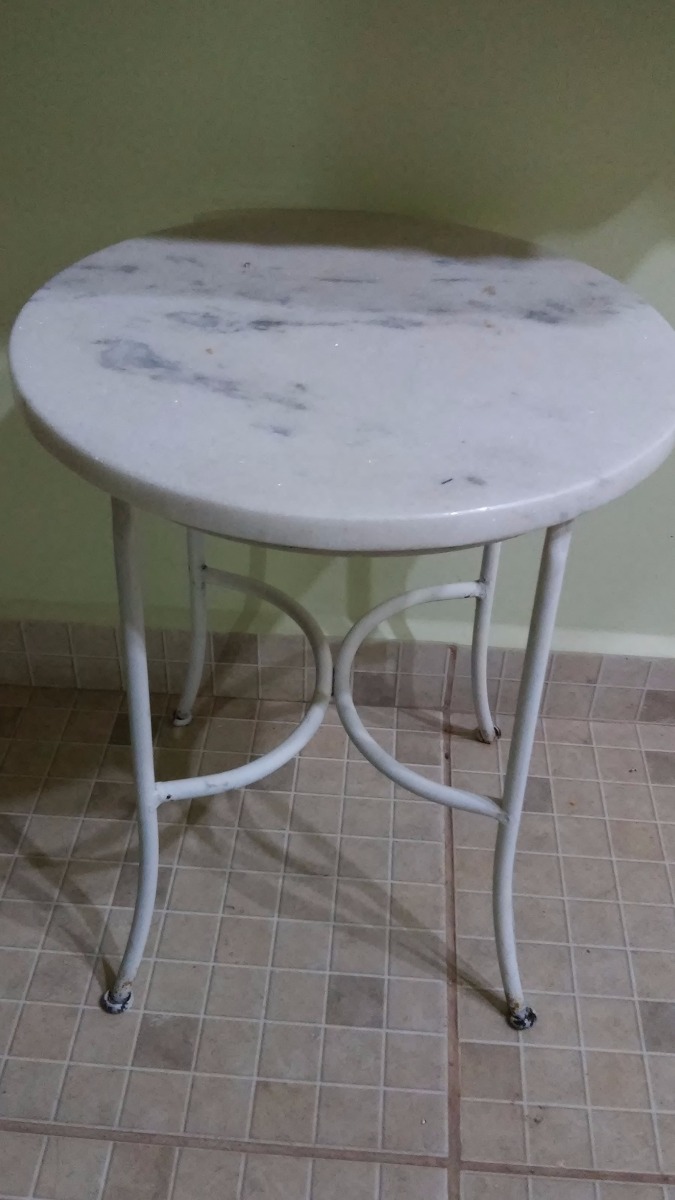 Mesa Pequena Redonda Com Tampo De Mármore Branco Antigo R$ 200,00 em Mercado Livre Armarios Empotrados Habitacion Matrimonio ~ Mesa Pequena Redonda Com Tampo De Mármore Branco Antigo R$ 200,00 em Mercado Livre