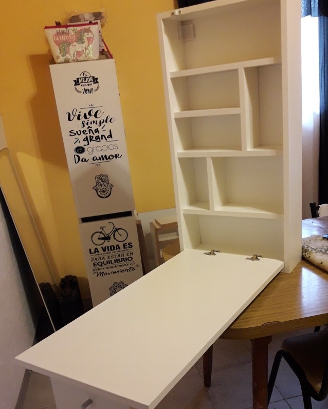 Mesa Plegable Estanteria Con Multiuso IWE9YH2D