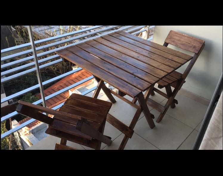 Mesa Plegable Patio Jardín De Balcón Madera Pnk80Ow