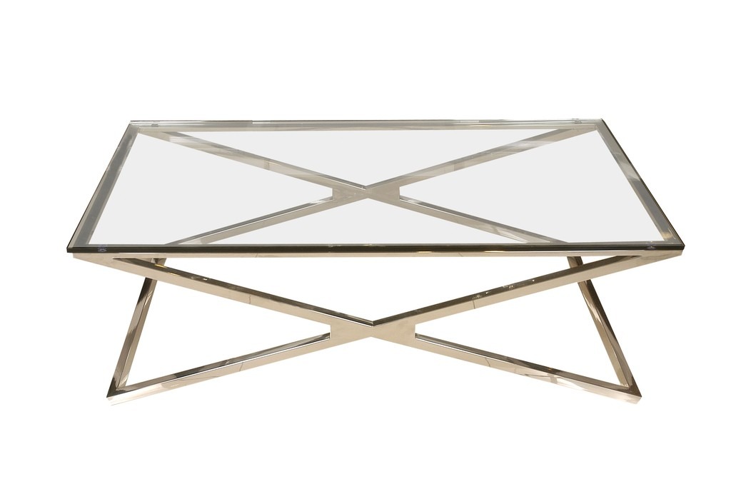 Mesa ratona moderna estructura en acero, vidrio templado ... Mesa rectangular acero moderna