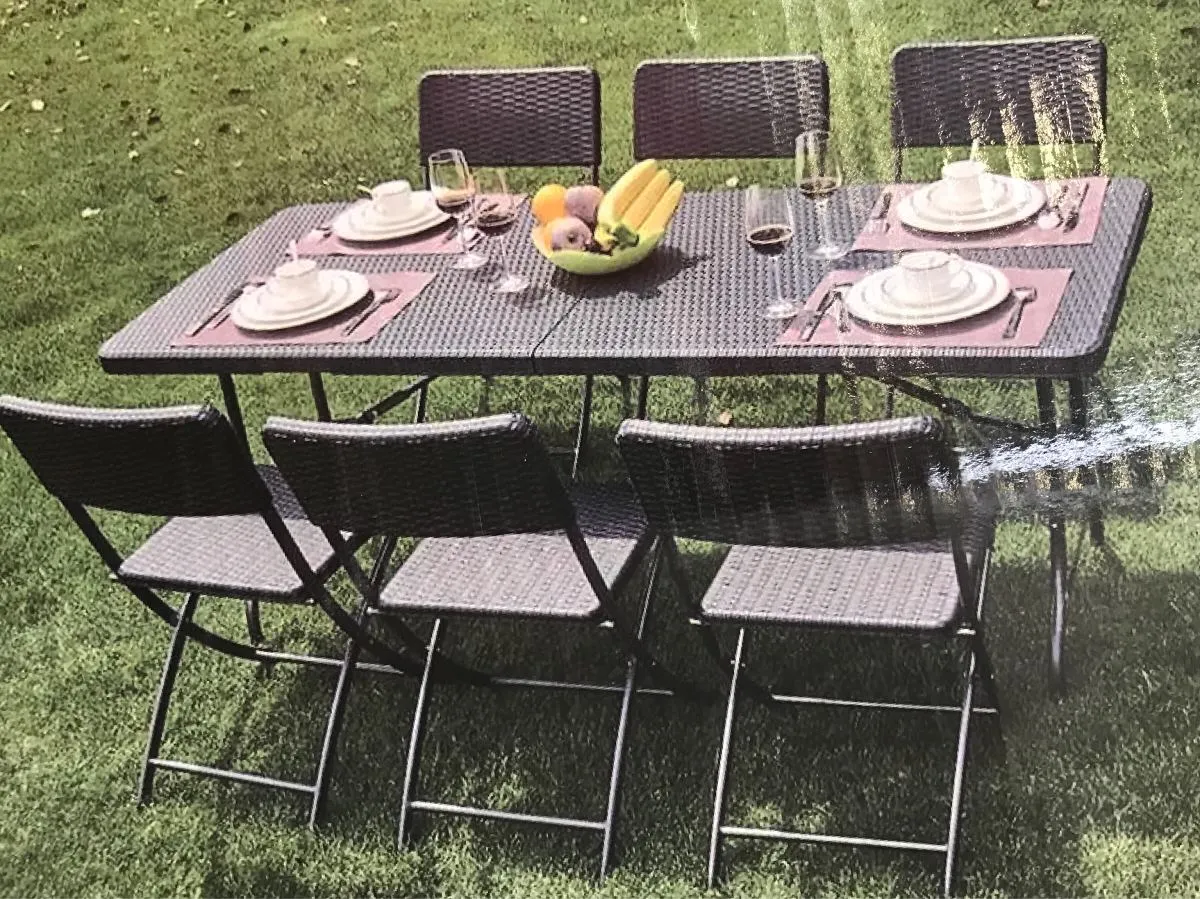 00 Resina Mesa Envío 840 Plegable Ratan Jardín Gratis1 OZPXiuTk