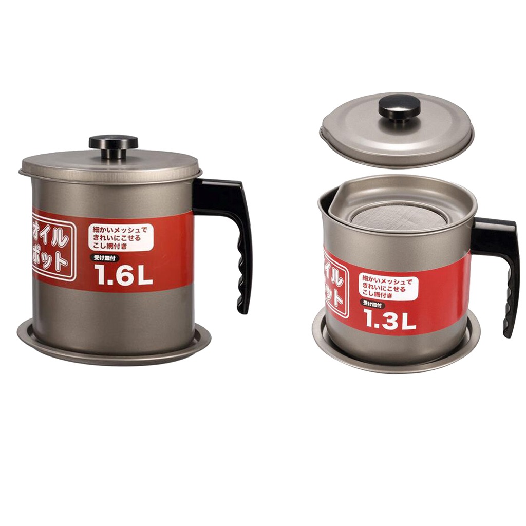 Metal Deep Fryer Cooking Oil Storage Container Bacon Grease