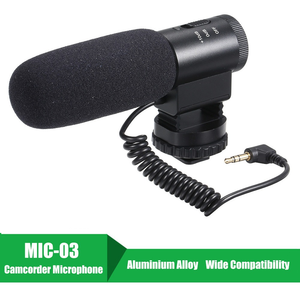 Micrófono Micrófono MIC-03 Videocámara DV Al Aire Libre Cámara Dslr Micrófono 3.5mm para Canon Nikon