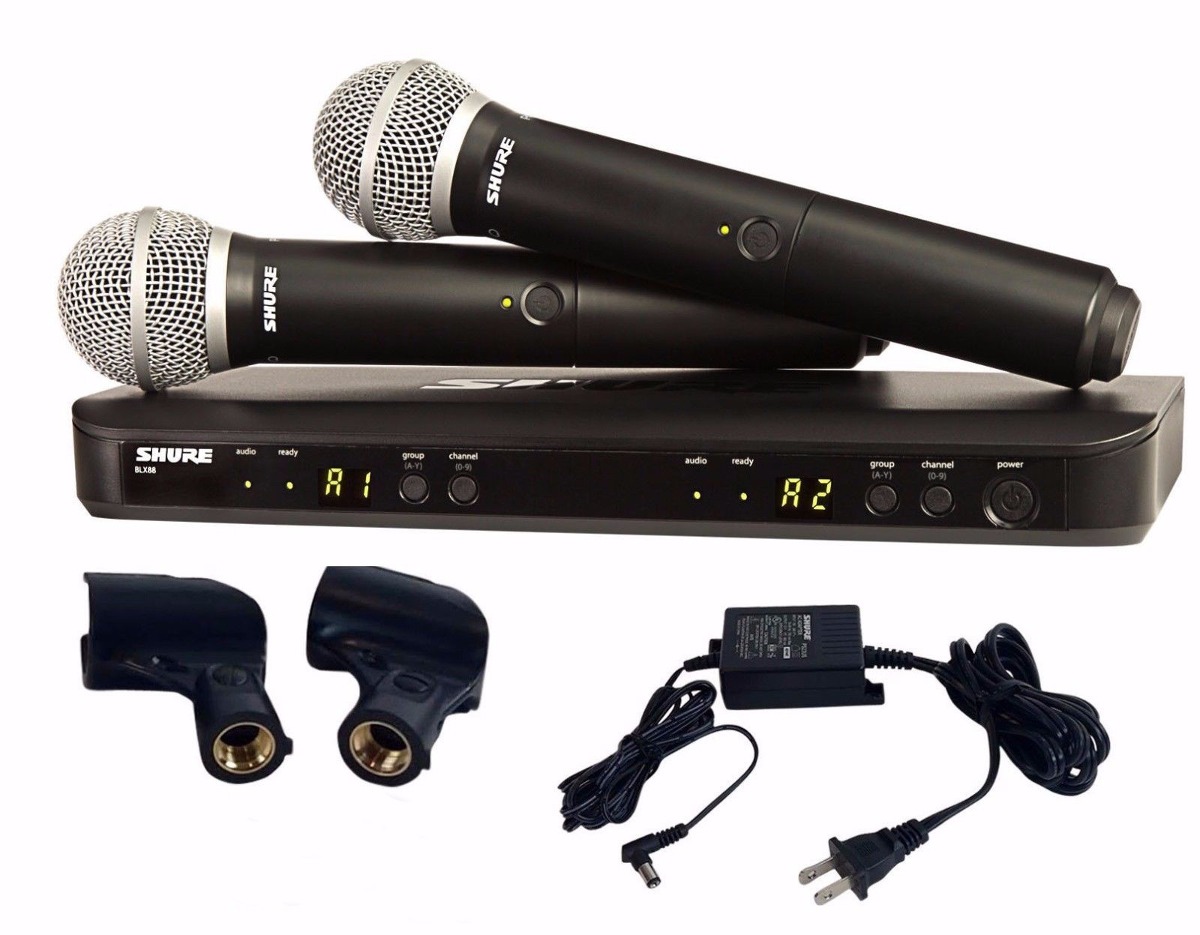 Microfone Duplo Sem Fio Shure Blx288 pg58 Pg288 Uhf R 1 795 00 Em 