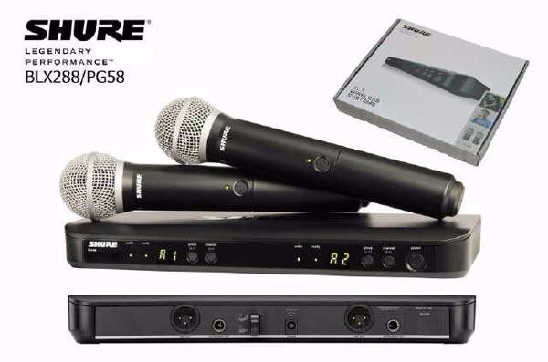 Microfone Duplo Sem Fio Shure Blx288/pg58 - Pg288 Uhf - R$ 1.795,00 em