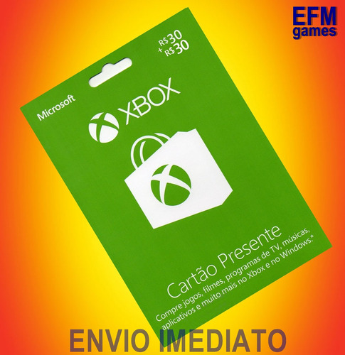 Microsoft Gift Card R$60-cartão Presente Xbox Live Br(30 ...