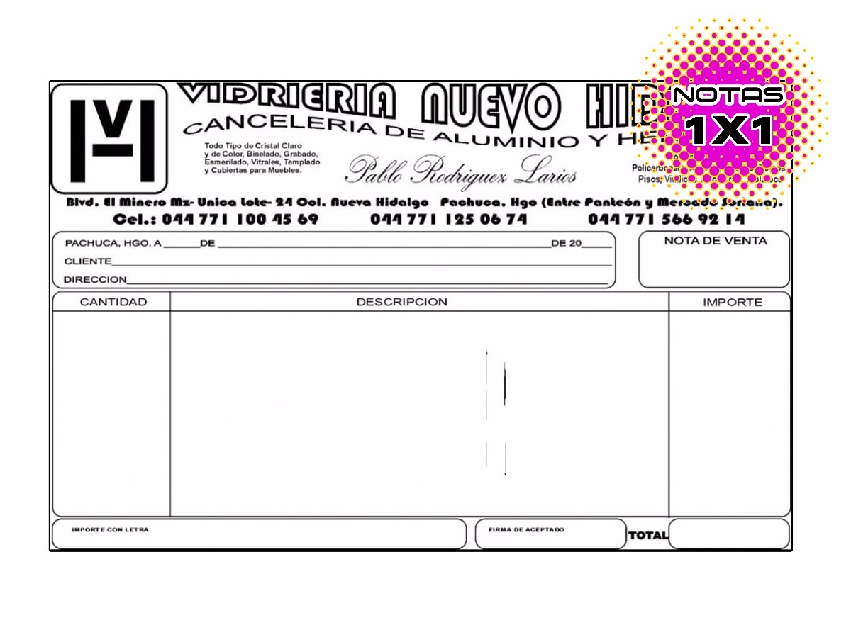 Mil Notas De Remisión Media Carta Comandas Sin Copia 