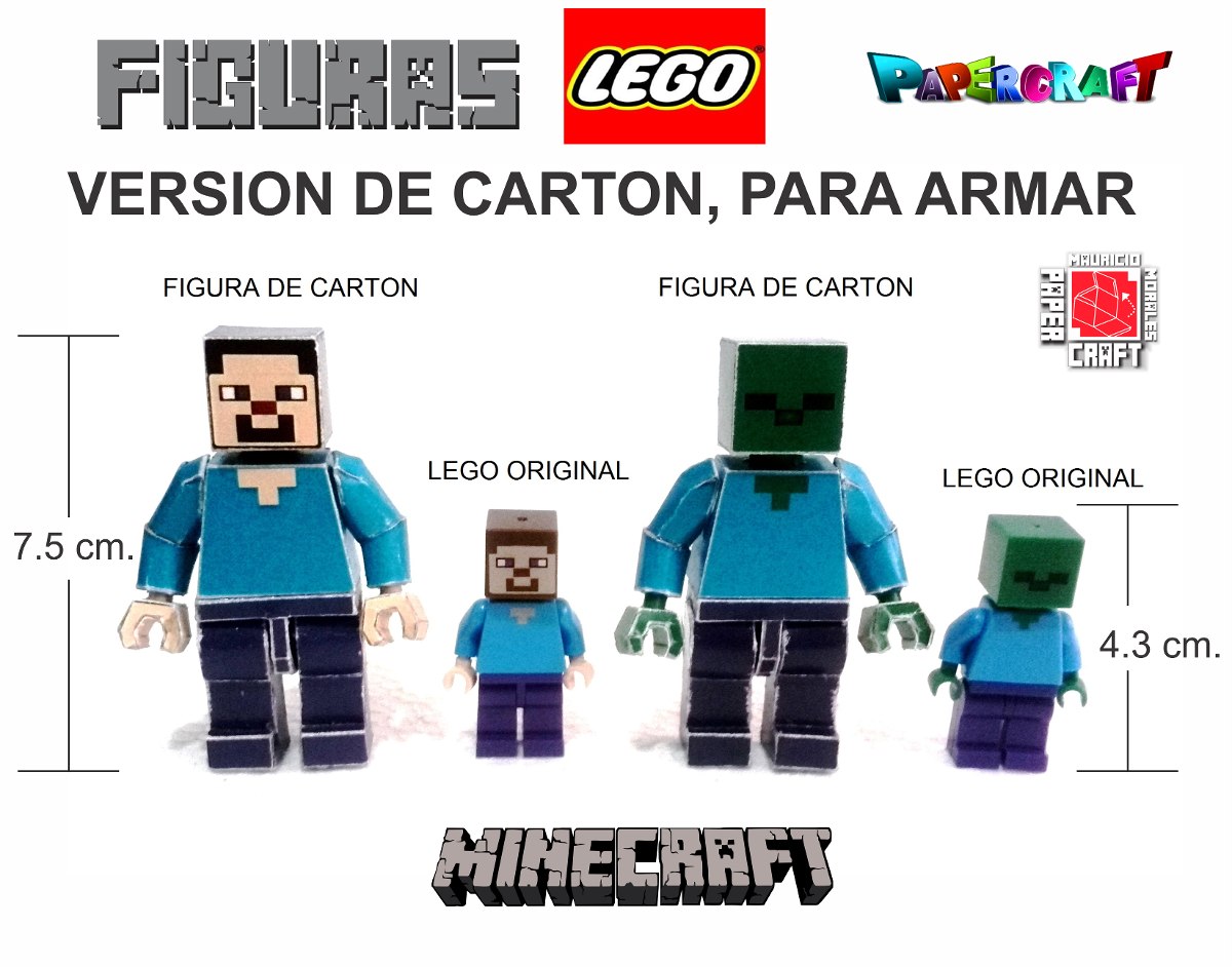 Minecraft Lego Papercraft - $ 100.00 en Mercado Libre