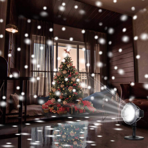 Rotating Led Snowfall Projection Lamp With Remote Control Minetom Rotating Led Snowfall Projection Lamp