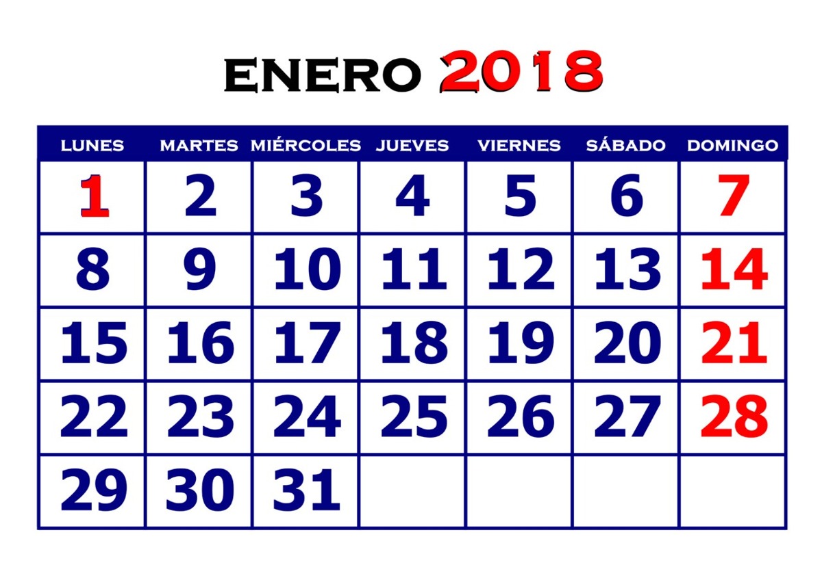 Calendario 2018: Imprime y planifica tu fiesta perfecta