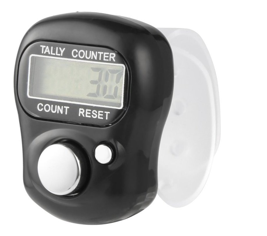 Oficina portátil Pantalla LCD números de 5 dígitos Contador de clic de conteo Negro Amarillo