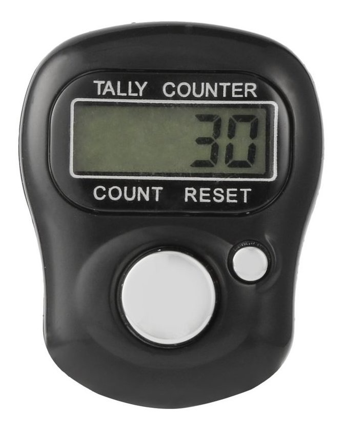 Oficina portátil Pantalla LCD números de 5 dígitos Contador de clic de conteo Negro Amarillo