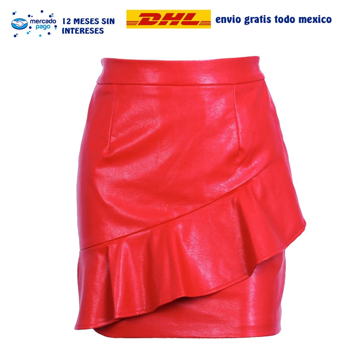 Falda Roja Cuero Falda Roja Cuero