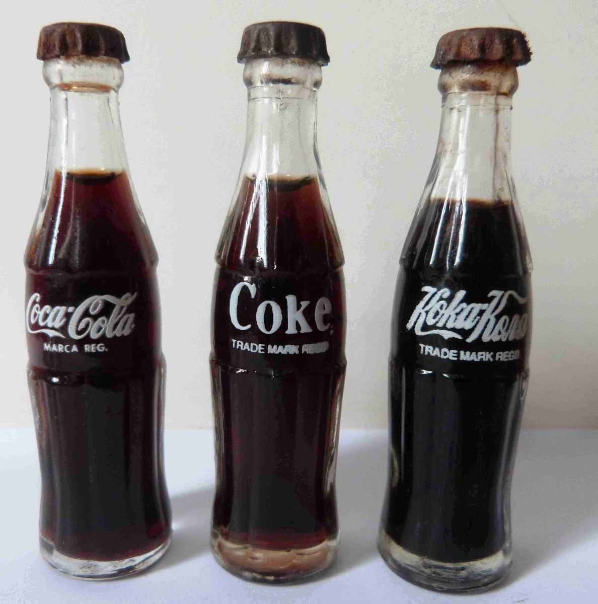 Mini Garrafas De Vidro Coca Cola Antigas E Caixas !!! - R 