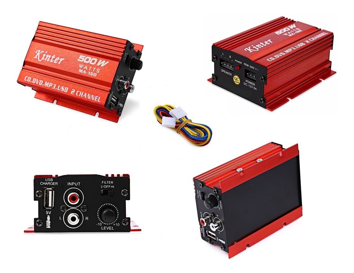 Mini Modulo Kinter 500w Ma-150 Cd Dvd Mp3 Usb 2 Ch 12v - R$ 84,72 em