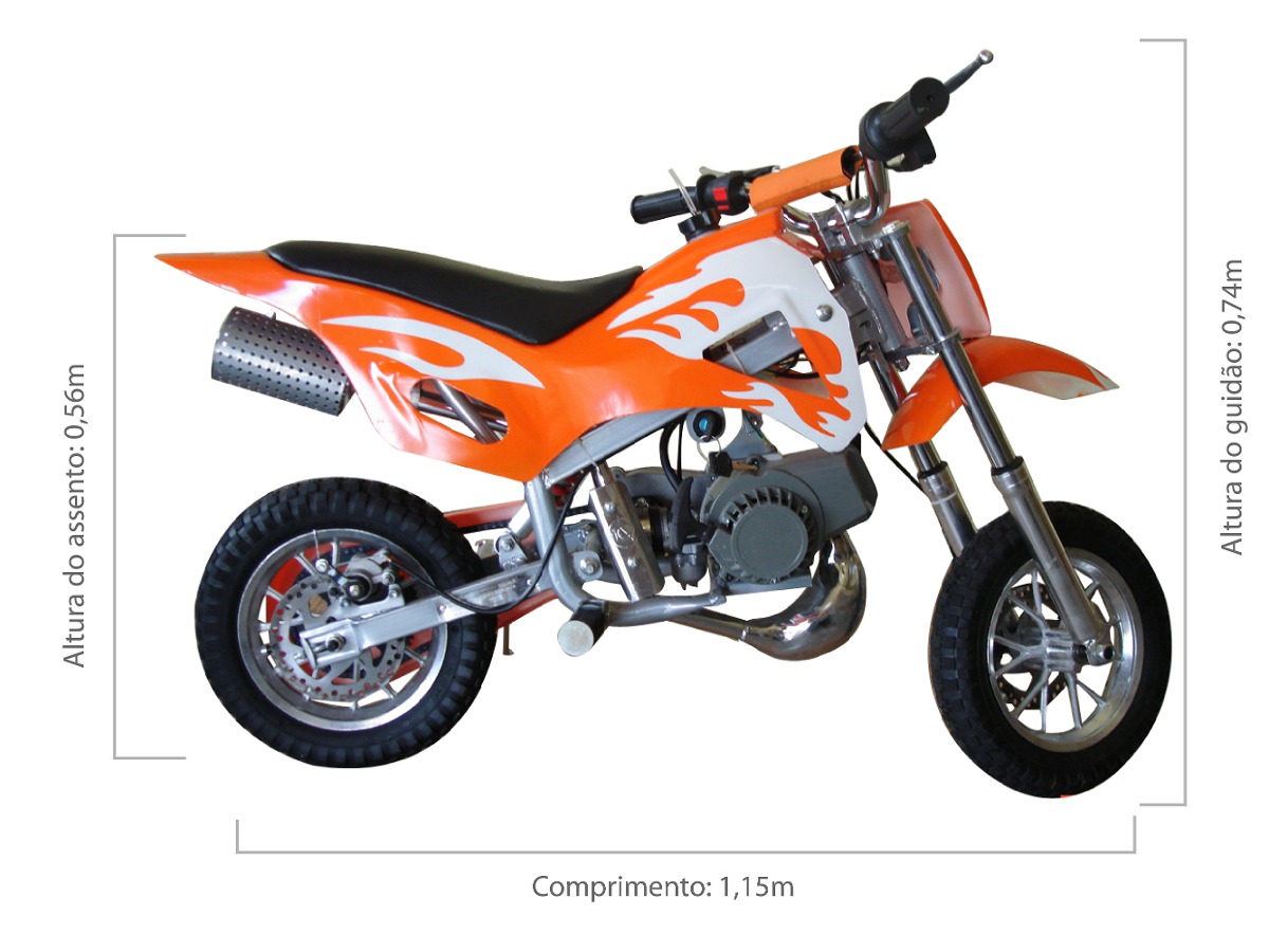 Mini Moto Cross Infantil Gasolina 49cc Bz Fire R 1440 Em