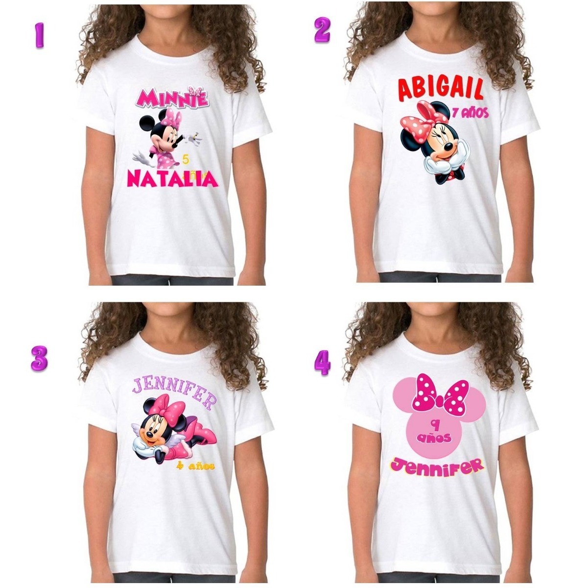 Playera Minnie Mouse Mujer Minnie Mause 10 Playeras Para Fiestas Infantiles - Envió Gratis - $ 799