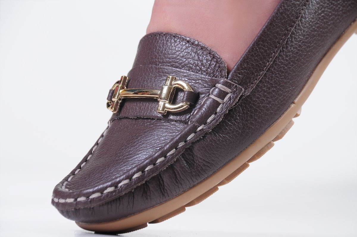 Mocassim Feminino Em Couro Legítimo Tamanhos Especias - R$ 129,00 em Mercado Livre