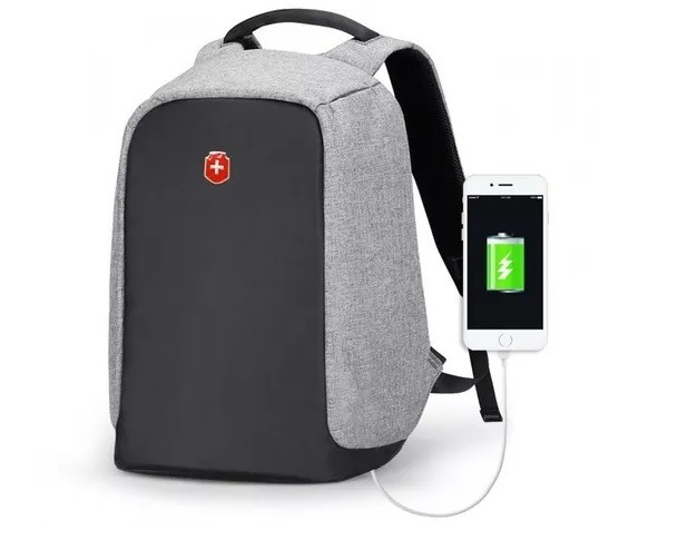 Mochila Anti Swissland Impermeável Para Usb Notebook Furto 8PX0kwOn