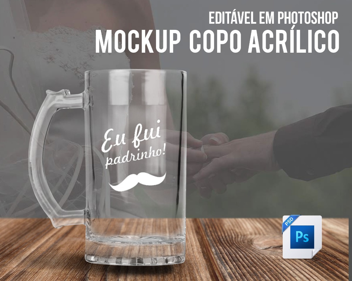 Download Mockup Copo Acrílico Personalizado Caneca Chopp - Psd - R$ 23,90 em Mercado Livre