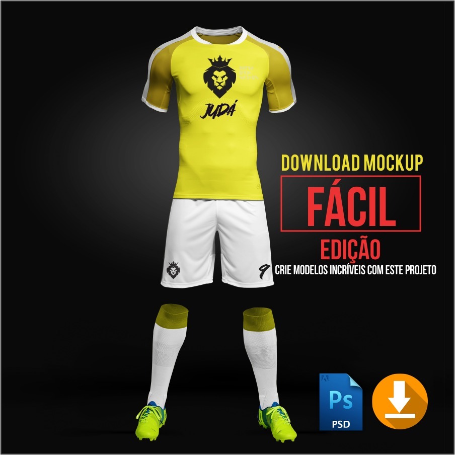 Download Mockup Uniforme De Futebol - Editável Psd - R$ 19,99 em Mercado Livre