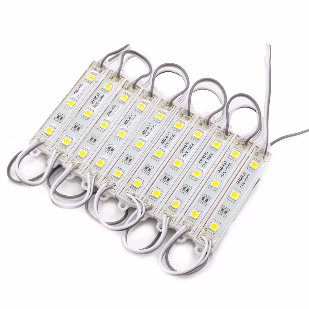 Módulo De Led 5050 3 Leds Smd Prova D'agua 12v Várias Cores - R$ 1,49