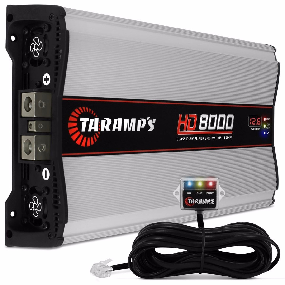 Modulo Taramps Hd-8000 Rms C/ Voltimetro 1 Ou 2 Ohms M. Novo - R$ 1.149