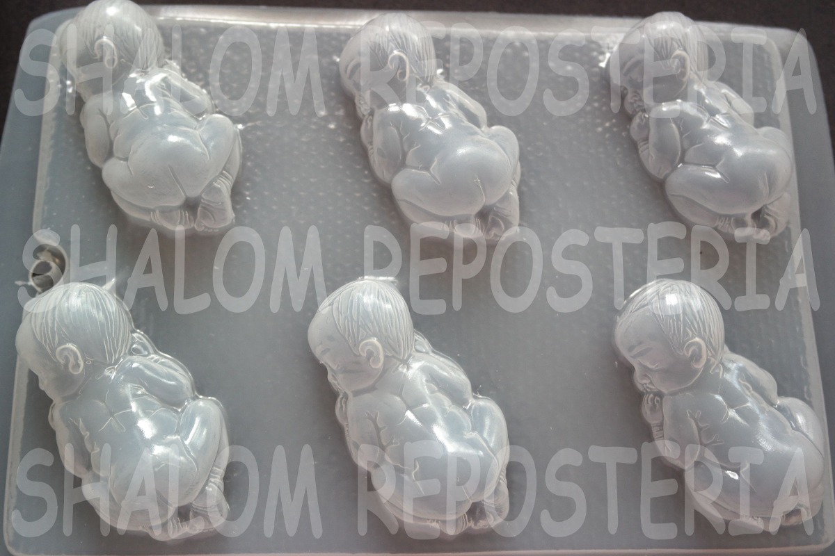 Molde Mediano Gomitas Jabon Gelatina 6 Bebes 3d Baby Shower