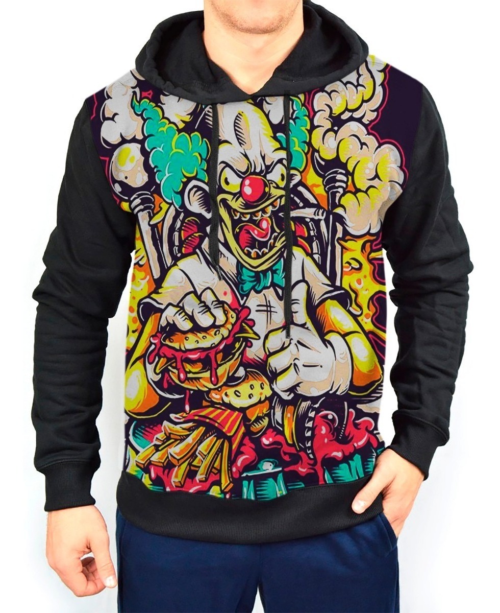 Moletom Canguru Casaco Blusa Frio Full Print Palhaço Tumblr - R$ 79,90 em Mercado Livre