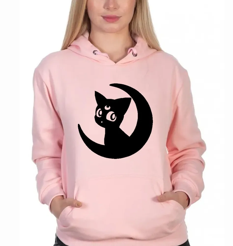Moletom Feminino Rosa Blusa Gata Luna Lua Sailor Moon - R$ 69,90 em Mercado Livre