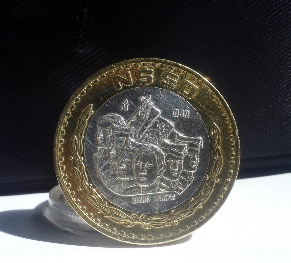 Moneda 50 Nuevos Pesos Niños Heroes Centro De Plata 0.925..