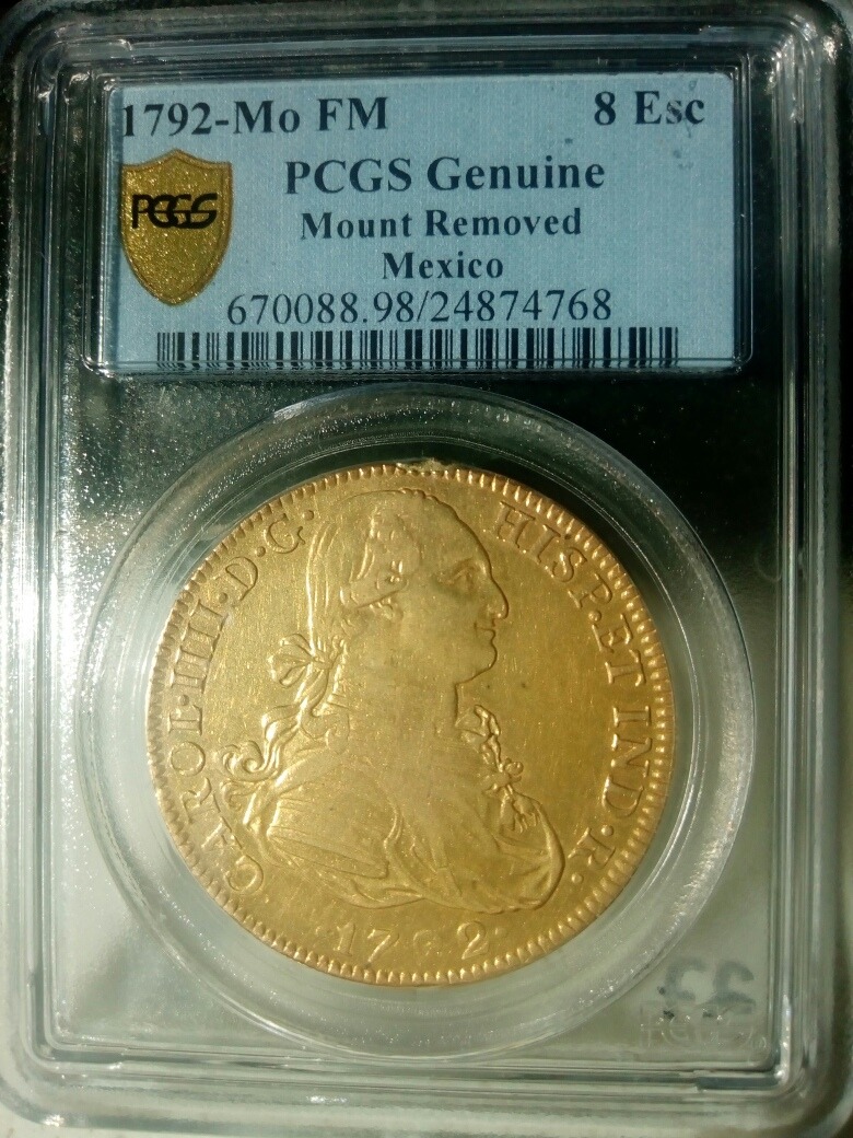 Moneda 8 Escudos Oro Carlos Cuarto 1792 Mo Certificada Pcgs ... Moneda 8 Escudos Oro Carlos Cuarto 1792 Mo Certificada Pcgs ...