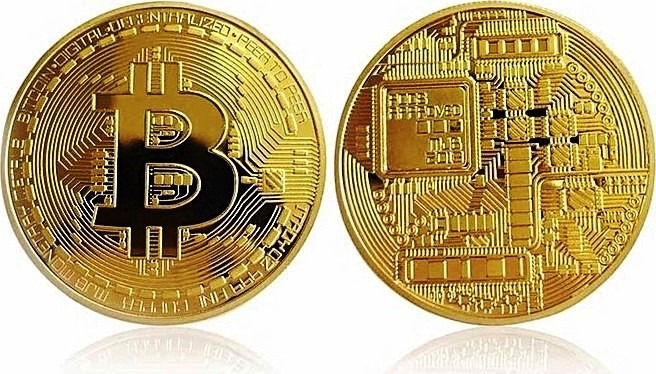 Moneda Conmemorativa Bitcoin Dorada ( Digital Decentralized) - $ 8.000