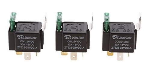 3pcs 24V 30A 4 Pin SPST Relay Automotive Light Alarm Door Control Relay