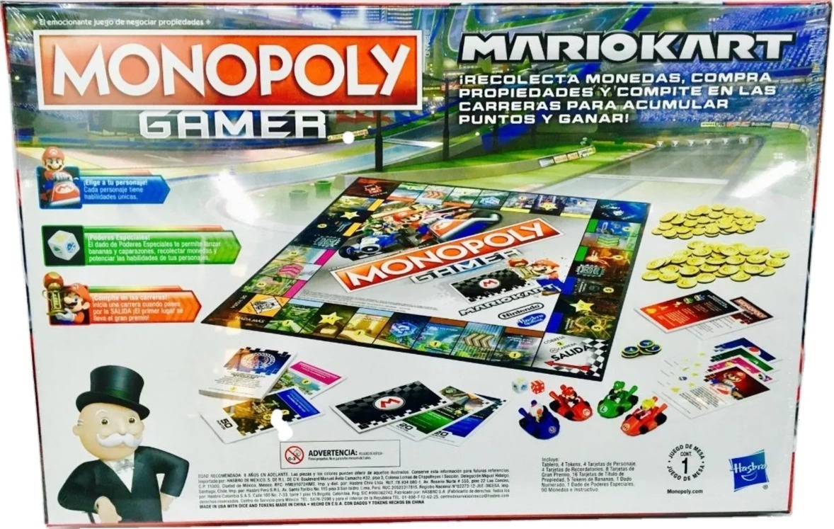 Monopoly Mario Kart Juego De Mesa Clasico Hasbro - $ 379 ...