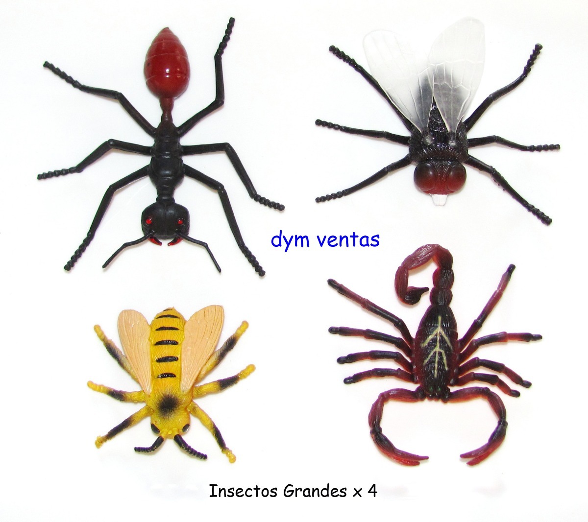 moscas hormigas abejas insectos animales juguete goma deco 75 00
