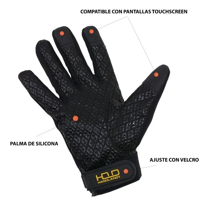 Guante Neopreno Para Moto Xl Con Grip Y Touch Para Celular