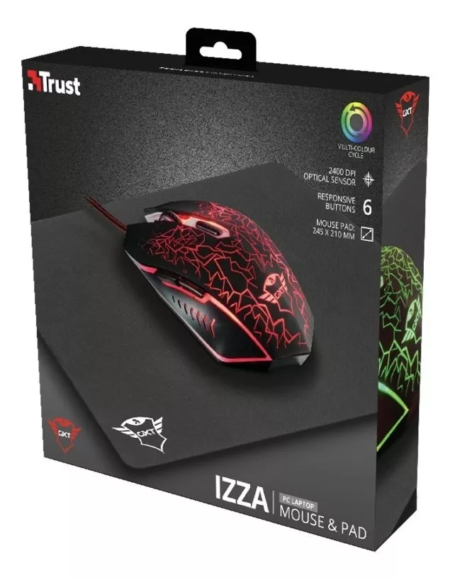 Mouse Pc Gamer Trust Gxt 783 + Pad Mouse Combo