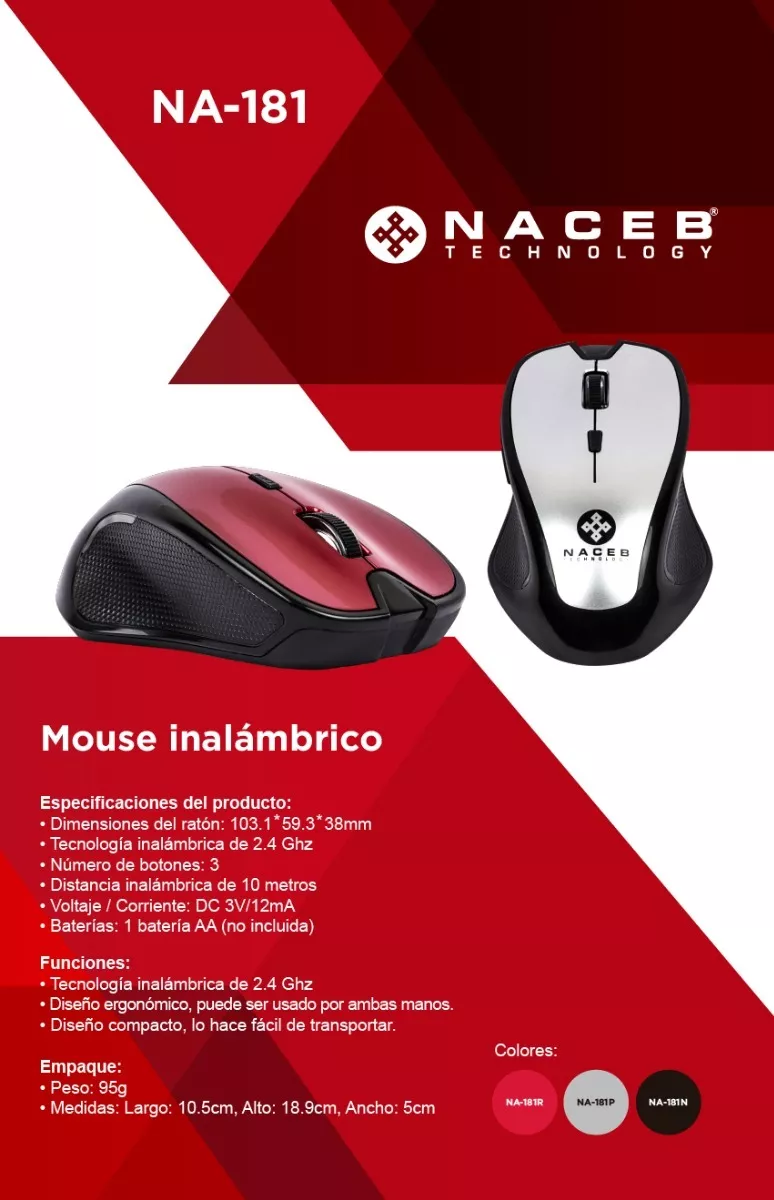 Ventronic | Mouse Raton Pc Inalambrico Naceb Ergonomico Alambrico ...